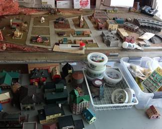 Town Train set up w/ accessories