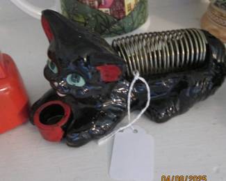 Vintage "Cat" letter/note holder. Pen hole at base.