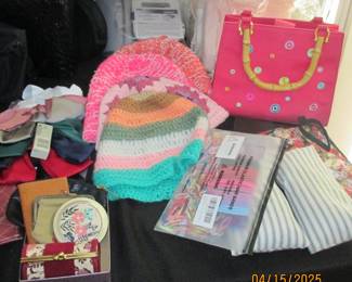 Fashion Bows, change purses, lipstick holder, crocheted caps, Fun purse and more