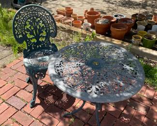 Heavy Table with 2 chairs (2nd chair in next pic) - sold as a set