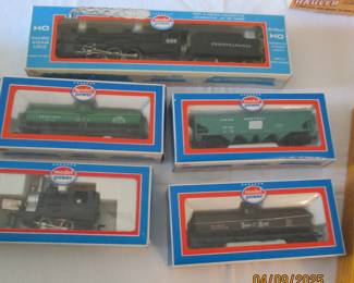 Engine and train cars