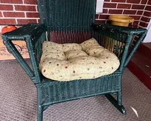 Painted wicker rocker