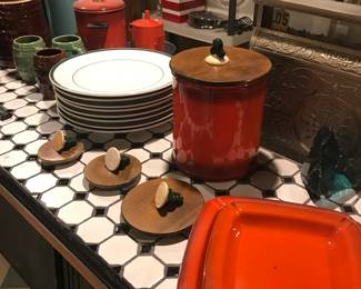 Canister set with matching ashtrays!