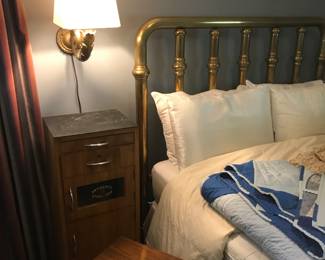 Pair of unique horn style wall lamps above a set of old school barber stands!