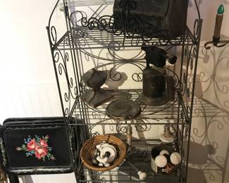 Folding rack with vintage tools! Old doorknobs!