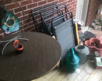 Folding chaises, pots and planters!