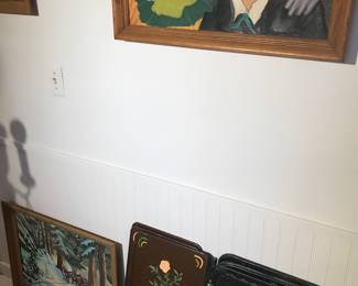 More painted tv trays! How about them clowns!