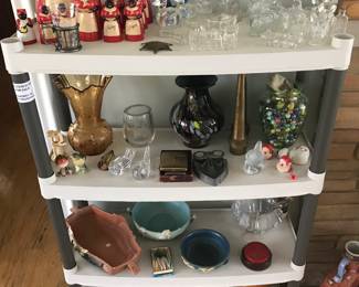Aunt Jemena collectibles, Roseville pieces. Marble collection, crystal and more!