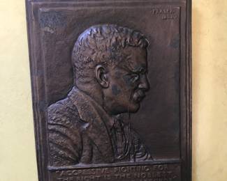 Roosevelt bronze plaque by James Fraser!