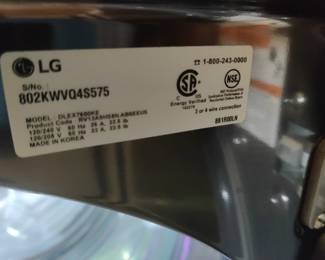 $400-LG 2017 DRYER DIGITAL DRYER...LIKE NEW MODEL#DLEX7600KE