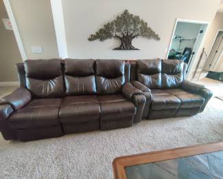 POWER RECLINING LEATHER SOFA AND LOVESEAT $400 SOFA, $300 LOVESEAT