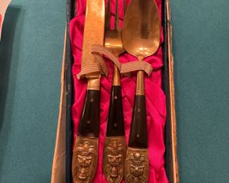 Siam brass handled silverware set - circa 1940's