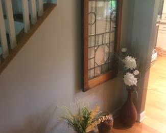 Floor vases and hanging leaded glass!