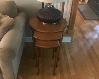 Nesting tables with lamp!