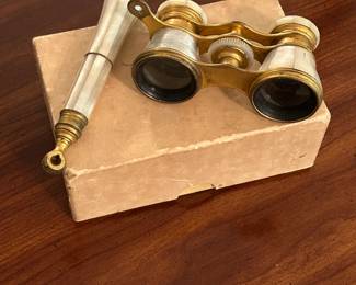 Antique Brass Mother of Pearl Opera Glasses