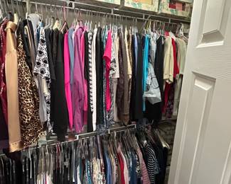 HUGE Selection of Clothing and Shoes! Ladies - L/XL Tops & 14/16 Bottoms. Men M/L Tops & 36 Bottoms.