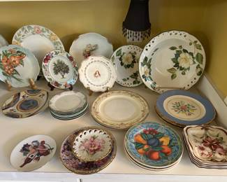 Assortment of Display Plates and Vintage China Plates