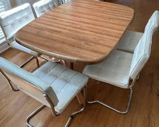 Kitchen Table w/ Retro Leather Padded Chairs