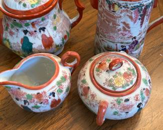Vintage Asian Hand Painted Tea Set