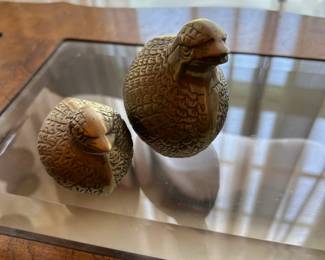 Brass Quail Figurines