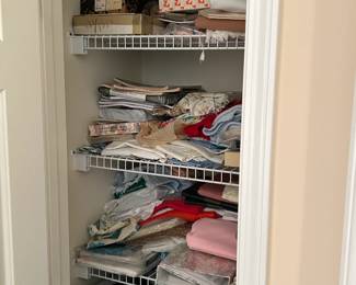 Great selection of linens - blankets, towels, tablecovers and more.
