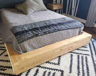 Queen platform bed with storage