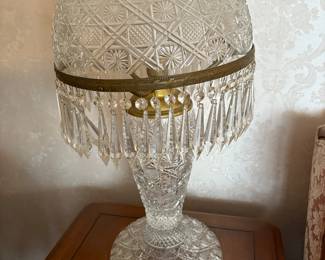 Two gorgeous American Brilliant cut glass lamps