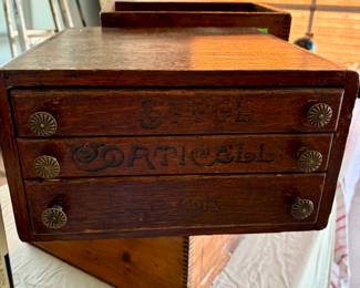 Antique spool cabinet