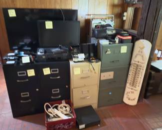 Electronics and file cabinets