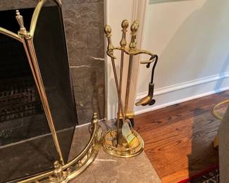 Brass fireplace tools