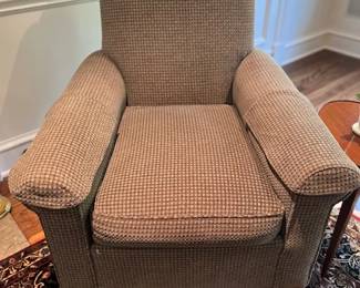 Baker, Milling Road side chair - 25" D, inside W, 21", outside D, 38" 41" H