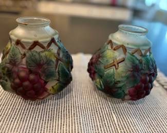 Antique (1910) Puffy Grape Pattern, Consolidated Gass, Lattice 7"H