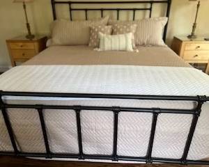 Wesley Allen iron King Size bed, mattress and box spring included