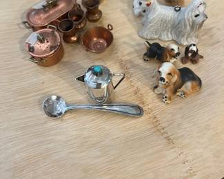 Wonderful collection of minatures - shown here - copper pieces and sterling silver.