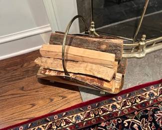 Brass log holder