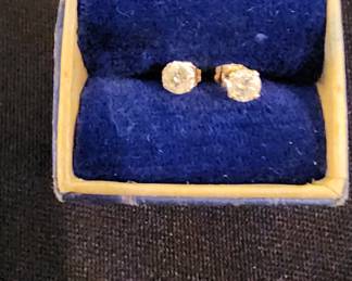 14k Gold and Diamond Earrings (just under 1/2 carat total weight)