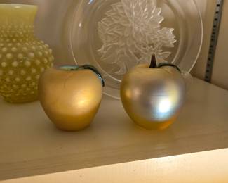 Orient and Flum Signed Glass Apples
