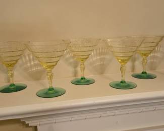 Uranium Martini Glasses Rare Coloring