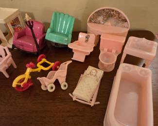Vintage Plastic Dollhouse Furniture