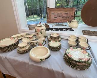 Franciscan desert rose dish set and extras