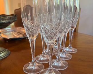 Crystal champagne flutes