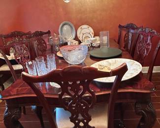Formal dining table with 8 chairs by Henredon $2500