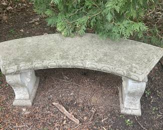 Closeup of curved bench