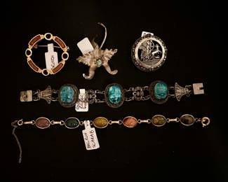 Brooches and bracelets