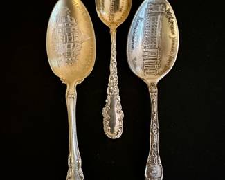 Silver souvenir and commemorative spoons
