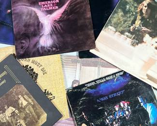 (8pc) Moody Blues Traffic Graham Nash David Crosby Stills Nash and Young Emerson. Lake Palmer Albums | 
Crosby stills and Nash STA691575 SP; songs for beginners Graham Nash STA712183PR; Emerson Lake and Palmer SD 9040 Crosby stills Nash and Young déjà vu SD 7200; Crosby stills Nash and Young four-way Street SD 2–902; Graham Nash David Crosby SD7220; The Moody Blues on the fresh hold of a dream DES18025 [Sealed in plastic New]; traffic, John barleycorn must die UAS5504
