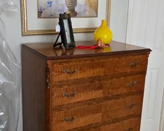 antique chest of drawers with beautiful detail and dove-tailed drawers