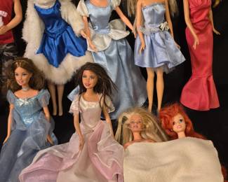 Assorted vintage Barbies