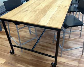 Wood / Metal Table on wheels