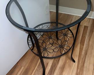 Flower patters glass and metal table 2 available